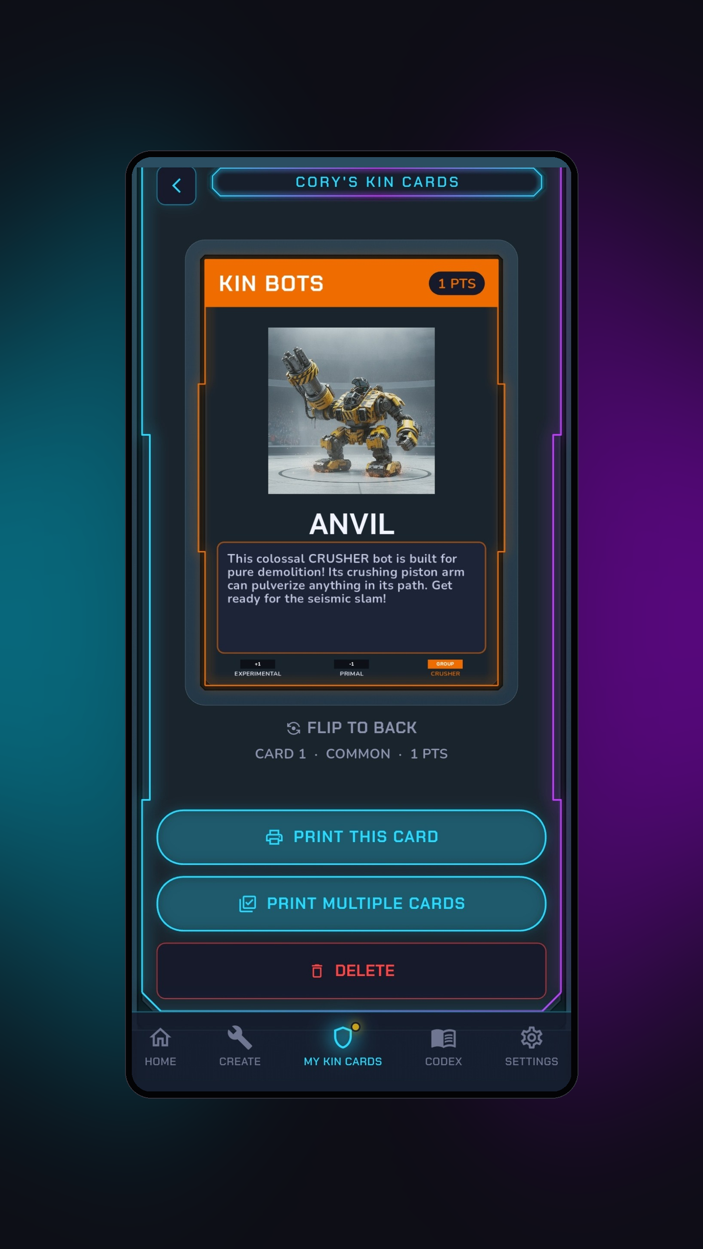 Kin Card — Rhino-Bull
